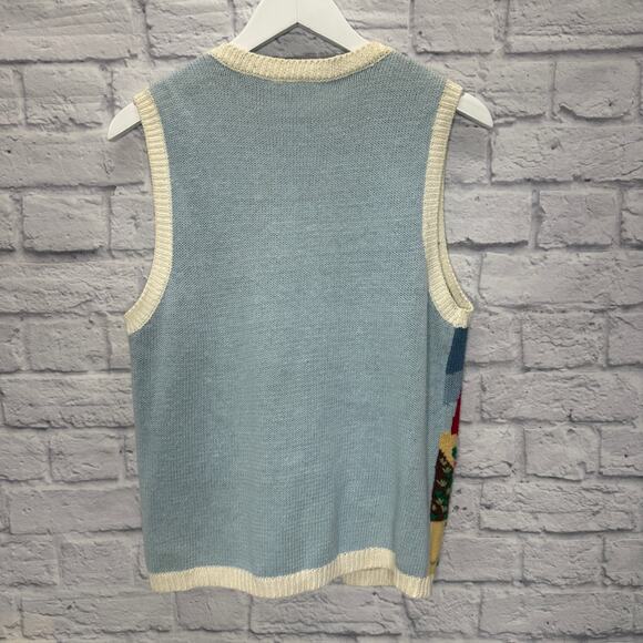 Vintage Women Capacity Knit Sweater Vest Size S Cottage Beach Lake Sailboat Bike - Picture 5 of 5